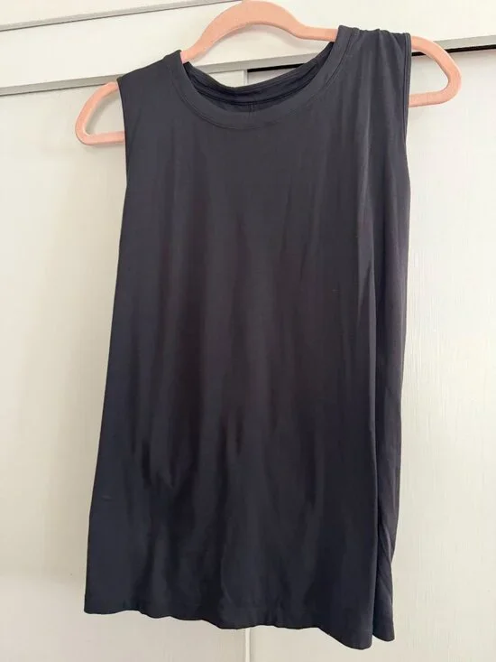 LULULEMON BLACK NULU WRAP BACK TANK TOP SZ 14 WOMENS SUPER SOFT - Picture 2 of 3